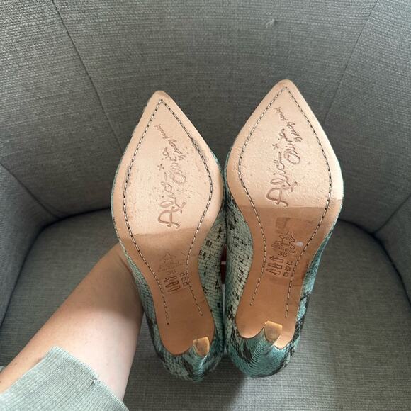 Alice + Olivia Dina 110 Snakeskin Heels - Picture 7 of 7